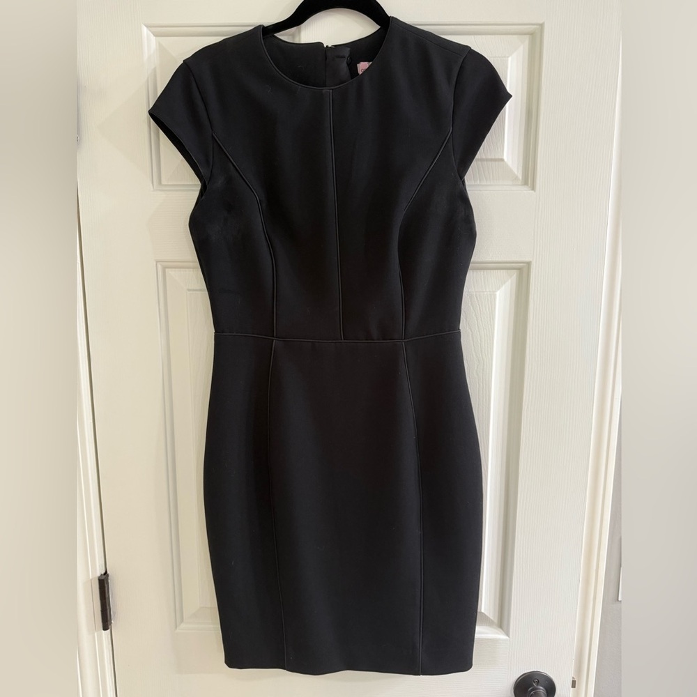 Elegant Black Cap Sleeve cocktail Dress